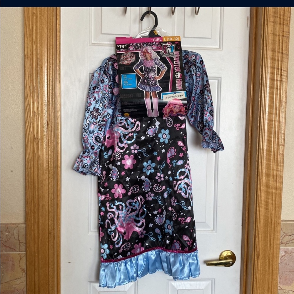 Monster High Viperine Gorgon play Dress And Matching Wig Costume